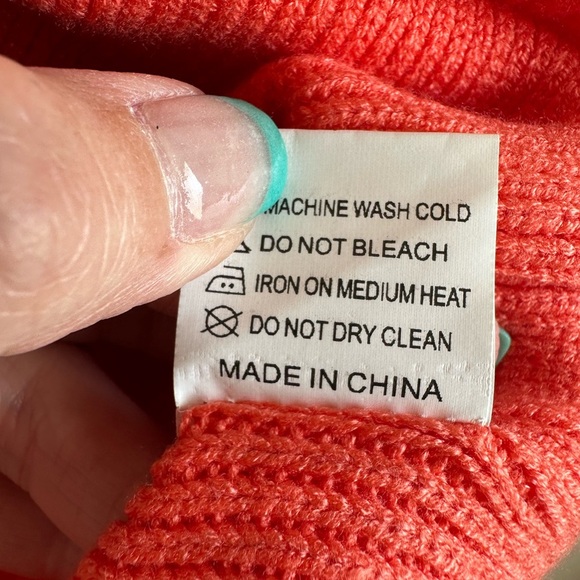 NWT Nash Grey Autumn Breeze Orange Crop Sweater Large Oversized High/Low - Picture 6 of 8